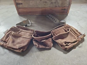 AWP Suede Leather Tool Apron Adjustable Web Belt - Picture 1 of 10
