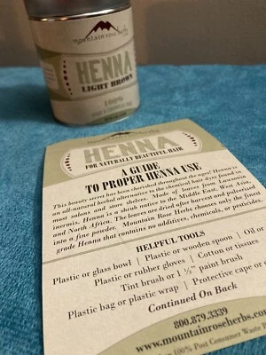 Mountain Rose Herbs Hair Color Henna, Organic 6oz. All Natural Light Brown NEW - Image 1 of 4
