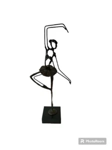Brutalista Bailarina Bronce Alberto Giacometti Estilo Estatua Base Mármol - Imagen 1 de 9