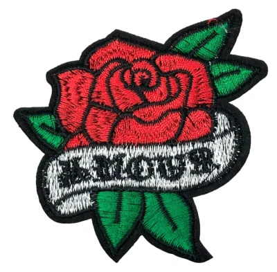 Patch Sew On Iron On Embroidered Clothing Hats Jackets Coat  ROSE FLOWER A141 - Image 1 of 3
