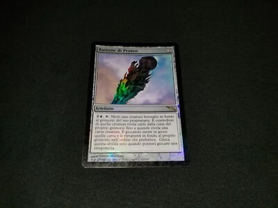 MTG 1x Mirrodin rare artifact HP Italian FOIL Proteus Staff - ships w/ tracking - Image 1 of 2