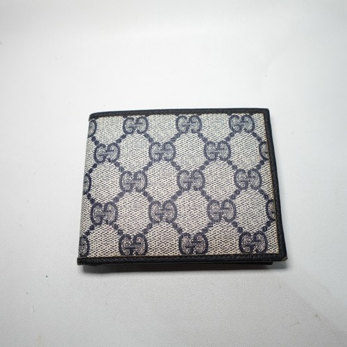 Portafoglio vintage Gucci bif GG logo rivestito tela pelle anni 80 90