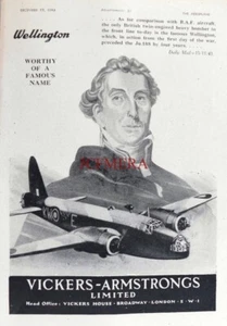 WW2 WELLINGTON Twin-Engined Heavy Bomber Airplane ADVERT #2 1943 Print 674/140 - Picture 1 of 1