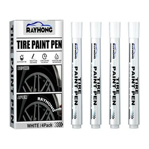 4pcs White Paint Marker Pen for Car Tyre Drawing Art Craft Permanent Paint Pen - Picture 1 of 12