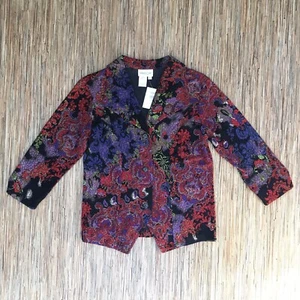 Coldwater Creek Dress Jacket Lightweight Women S Red Purple Blue Green on Black - Picture 1 of 6
