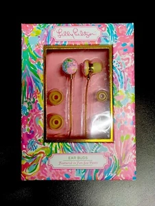 LILLY PULITZER Earbuds "Fan Sea Pants" Volume Control Multicolor | Neu im Karton 48" Cord - Bild 1 von 3