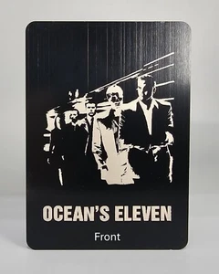1x POKER SIZE Cut Card Black Ocean's Eleven Design Brushed Aluminum Lightweight - Picture 1 of 2
