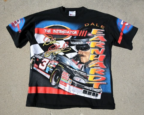 Vintage NASCAR Dale Earnhardt All Over Print T Shirt Mens XL Chase Authentic Cover
