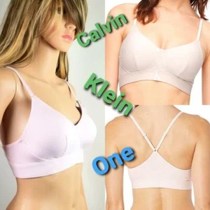 Calvin Klein CK ONE BRALETT PLÜSCH LEICHT GEFÜTTERTER BH KAUM ROSA Gr. M 34 $ NEU - Bild 1 von 12