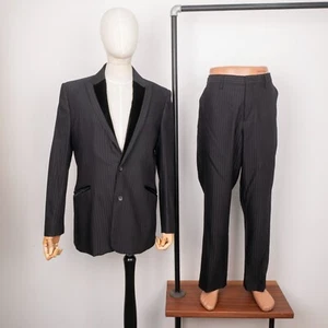 Dolce&Gabbana Men's Striped Black Velvet Two Buttons Tuxedo Suit Size 38 52 - Picture 1 of 23