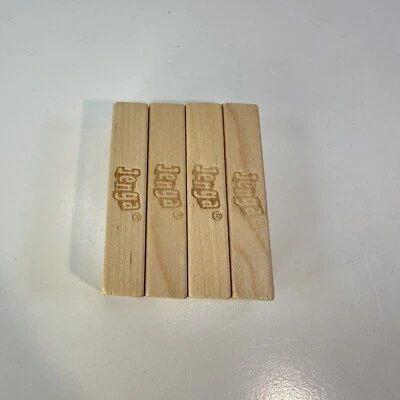 Jenga Replacement Blocks Set of 4 3” Wide Real Wood Good Condition Game - Image 1 of 4
