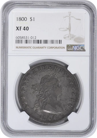 1800 Bust Silver Dollar EF40 NGC Cover