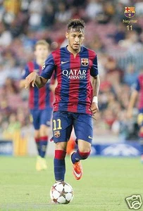 NEYMAR "BEHIND THE FOOTBALL FOR FC BARCELONA" POSTER -Soccer, UEFA,La Liga, FIFA - Picture 1 of 1