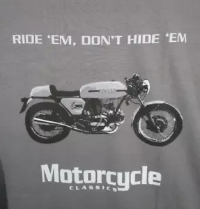 Motorcycle Classics Ride 'Em Don't Hide 'Em XL Gray Graphic Long Sleeve T-Shirt - Picture 1 of 4