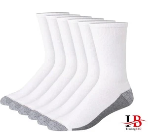 12 Pairs Men's Sports Cushion Cotton Crew Socks Athletic Work Size 9-11 10-13 - Picture 1 of 5