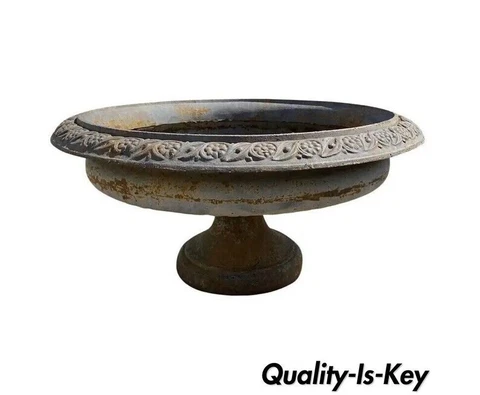 Cast Iron Low and Wide 34" Round French Style Outdoor Garden Planter Cover