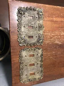 Lote de cubierta de placa de interruptor de luz querubín tono dorado Florenta of California Regency de colección - Imagen 1 de 5