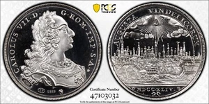 PCGS Augsburgo 1744" 1977 SP67 plata vista a la ciudad Taler prueba de restricciones Sajonia alemana - Imagen 1 de 10