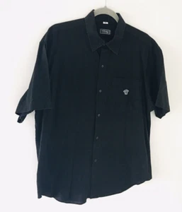 Black Versace Classic V2 Cotton Shirt Short Sleeve Medusa Logo on Pocket Size XL - Picture 1 of 7