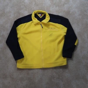 vintage Tommy Hilfiger Full zip Fleece Sweatshirt Men's XL Yellow Blue Y2K - Picture 1 of 8