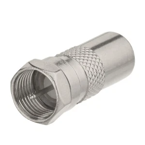 Adapter F male to TV male connector coax F plug to TV Plug male Straight - Picture 1 of 3