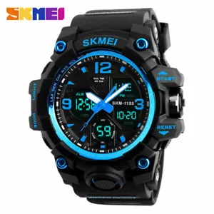 SKMEI Men Sport Watches Big Dial LED Male Calendar Watch Male Digital Wristwatch - Picture 1 of 14
