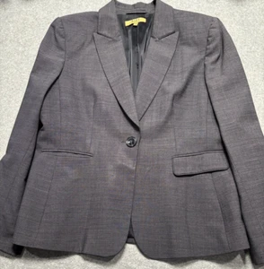 Alex Marie Womens Blazer 14 One Button Jacket Indigo Blue Professional Office - Picture 1 of 9