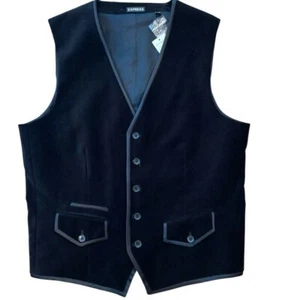 Express Men’s Vest Black Velvet Suit NWT Size Small - Picture 1 of 6