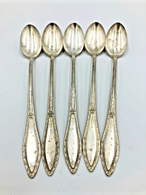 Mystic Coronet by WM A Rogers A1 Plus Oneida Ltd Set of 5 Ice Tea Spoons - Image 1 of 4