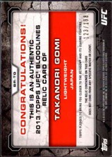 Takanori Gomi Card 2013 Topps UFC Bloodlines Fighter Relics #BRTG 