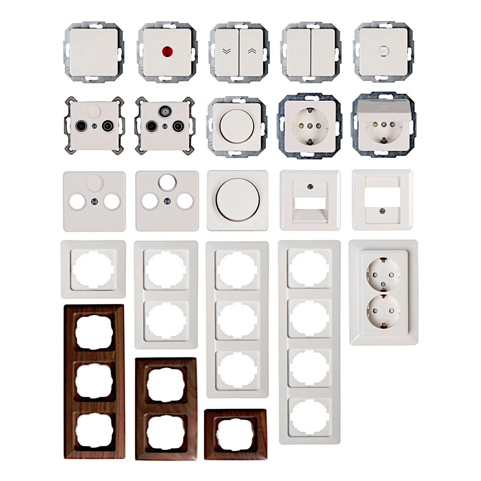 Kopp MILANO weiß Antenne Dimmer Rahmen Schalter Steckdosen Taster TAE Unterputz - Bild 1 von 1