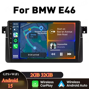 Radio BT FM estéreo para coche Apple Carplay 9" para BMW E46/318i/320i/323i/325i/328i/330i - Imagen 1 de 11