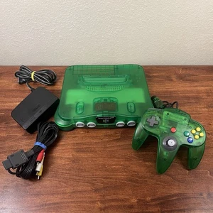 Sistema de consola Nintendo 64 N64 Funtastic Jungle Green auténtico probado OEM - Imagen 1 de 8