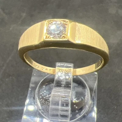 Винтажный Avon 18K HGE золотая пластина группы кольцо размер 8,5 кристалл - Изображение 1 из 4