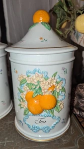 Franklin Mint Le Cordon Bleu 1989 Keramik Kanister Glas Obst Relief Tee Kitsch - Bild 1 von 15