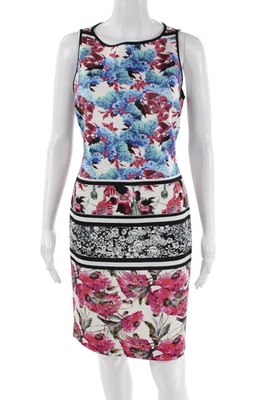 Vestido floral blanco con cuello redondo sin mangas Clover Canyon para mujer talla L Foto 1 de 4