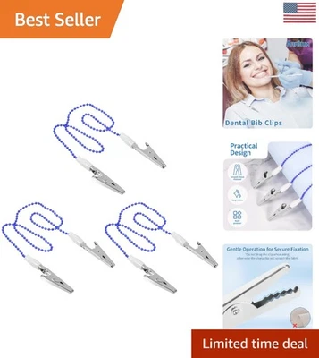 Clips para babero dentales flexibles duraderos con correa para el cuello con cordón - Paquete de 3 fáciles de usar Foto 1 de 4