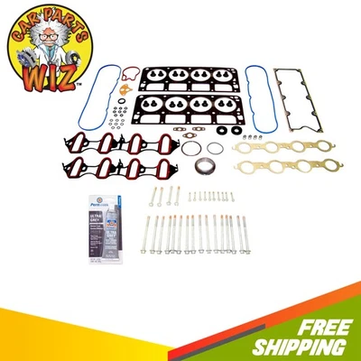 Conjunto de cabeça de cilindro de motor com kit de parafuso de cabeça compatível com 2001 GMC Sierra 1500 4.8L - Imagem 1 de 4