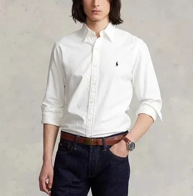$130 Polo Ralph Lauren Men’s Slim Fit The Iconic Oxford Shirt White Size S - Image 1 of 4