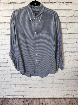 Gitman Vintage Blue Striped Light Cotton Button Down Shirt Mens XL - Image 1 of 2
