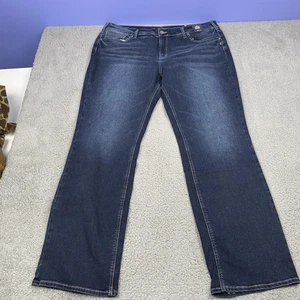 Silver Jeans Suki Slim Boot Jeans Womens 22W x 33 Dark Wash Stretch Bootcut - Picture 1 of 6