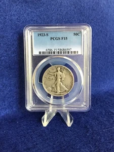 1923-S Walking Liberty Half Dollar 50c "Tougher Date" *PCGS F15 Choice Fine* - Picture 1 of 5