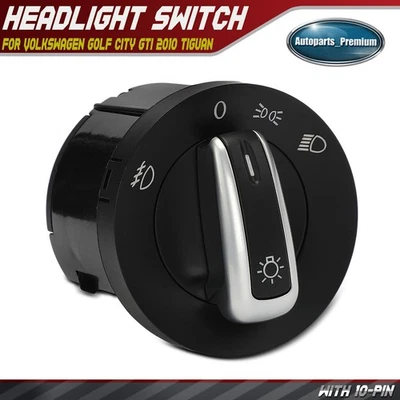 Headlight Switch w/ Fog Lights Control for Volkswagen Golf City GTI 2010 Tiguan - Image 1 of 4
