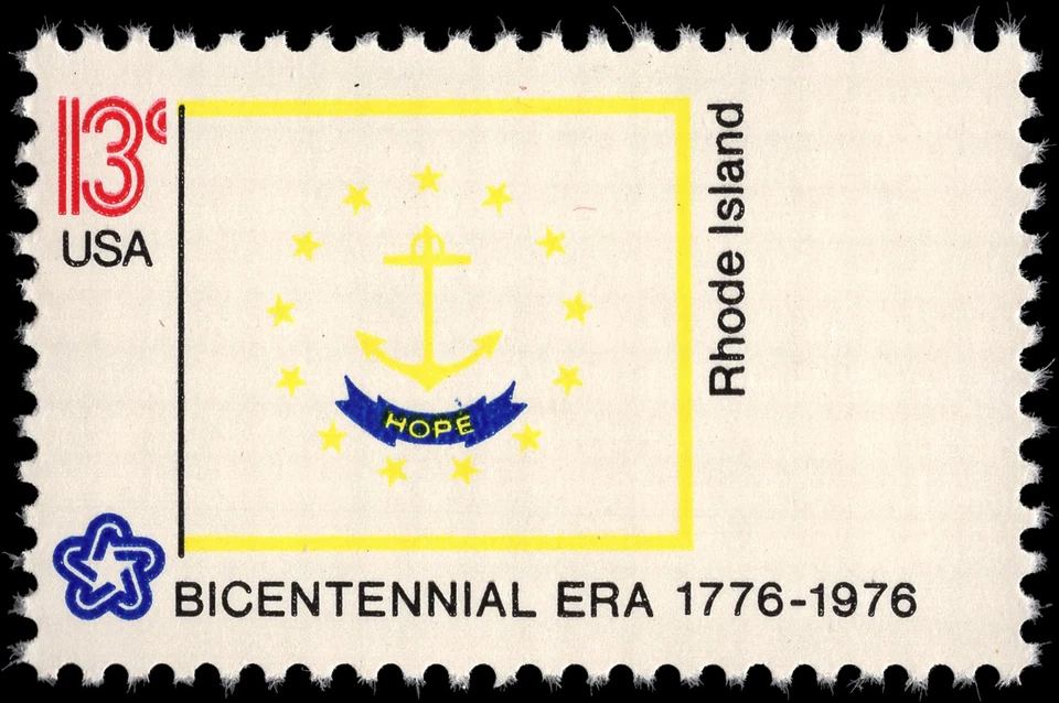 US Scott # 1645, Rhode island State Flag 1776-1976 , 1976 13¢ Stamp, MNH - Image 1 of 1