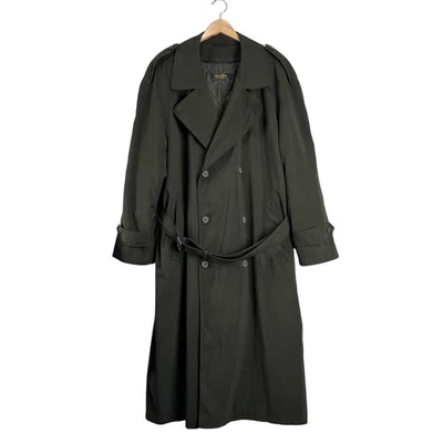 Brooks Brothers Trench Coat Mens 44R Green Zip Out Wool Liner Belted USA Made - Image 1 of 4
