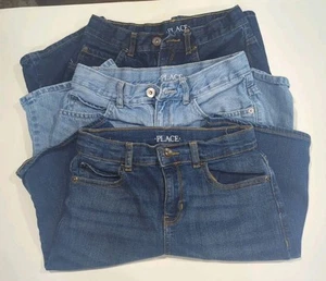 Lot Of 3 Childrens Place Boys Jean Shorts Size 10 Adjustable Waist - Picture 1 of 16