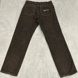 Y2k 2000s Made in USA Guess Straight Leg Jeans Mens 32x29 Relaxed Black Denim - Picture 1 of 17
