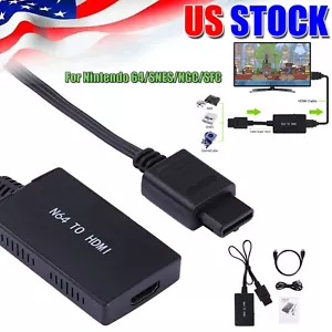 HDMI Adapter Converter w/ HD Cable For Nintendo 64/SNES/NGC/SFC Gamecube Console - Picture 1 of 12