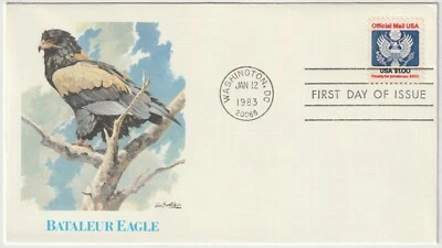 1983 USA FDC - Bataleur Eagle - $1.00 Official Mail Stamp - image 1 of 2