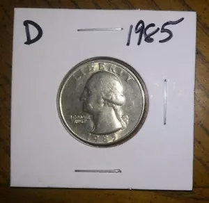1985 - D Mint - Washington Quarter + Protective coin flip! - Picture 1 of 2